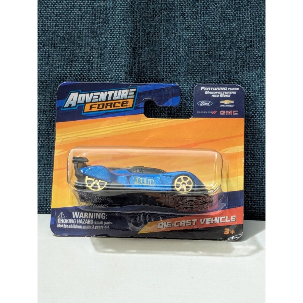 Adventure Force Blue Race Car | Maisto Fresh Metal Diecast | GT Racer Gold Wheel